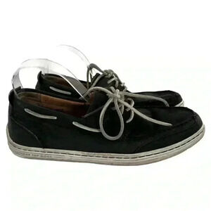 Sperry topsider mens boat shoes size 9 navy blue nubuck leather 90s vintage